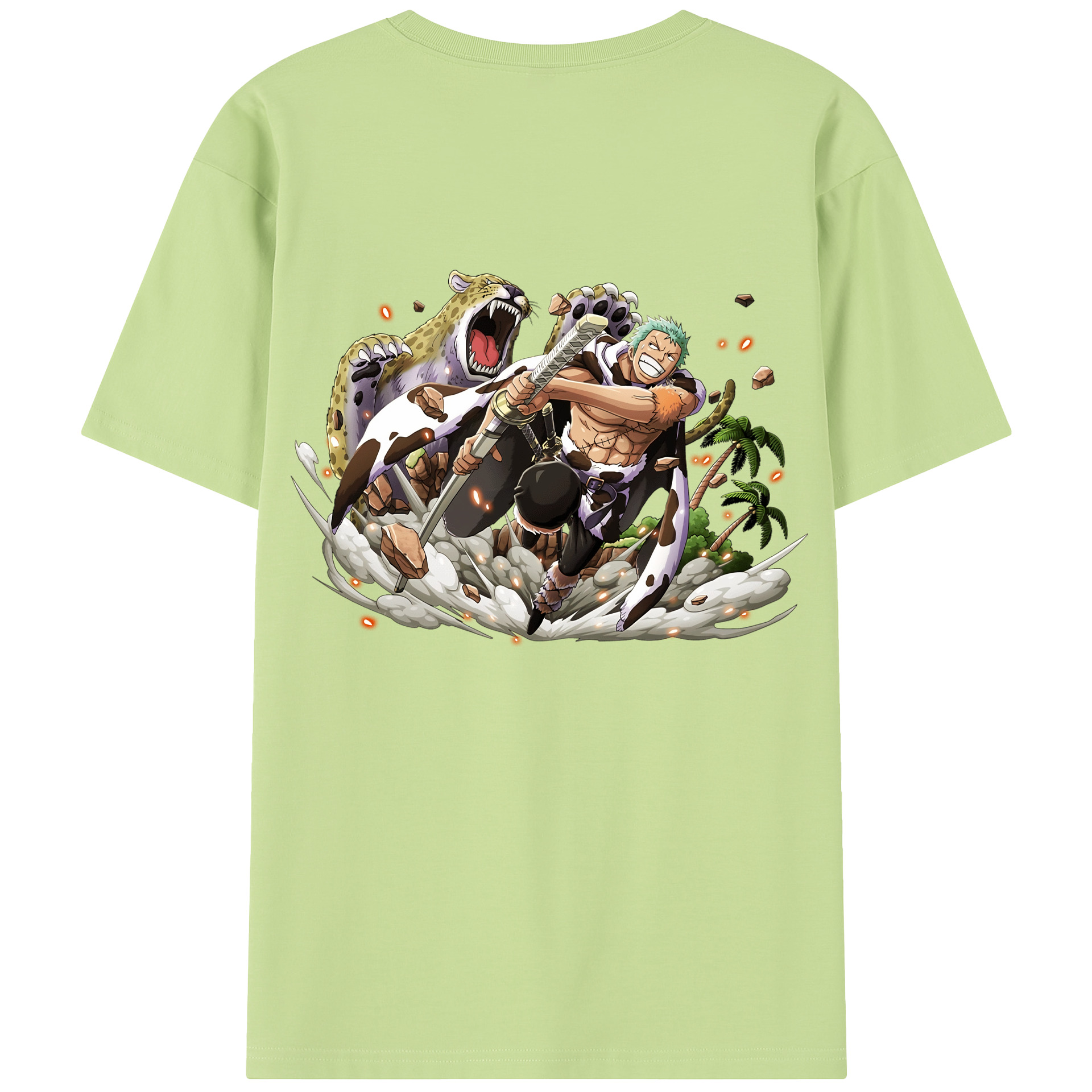 ワンピース ロロノア・ゾロ ONE PIECE Roronoa Zoro 綿100％半袖Tシャツ（背面プリント）